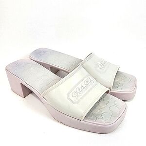 Coach Scarlett Rubber Jelly Y2K Violet Slip On Heel Clog Sandals